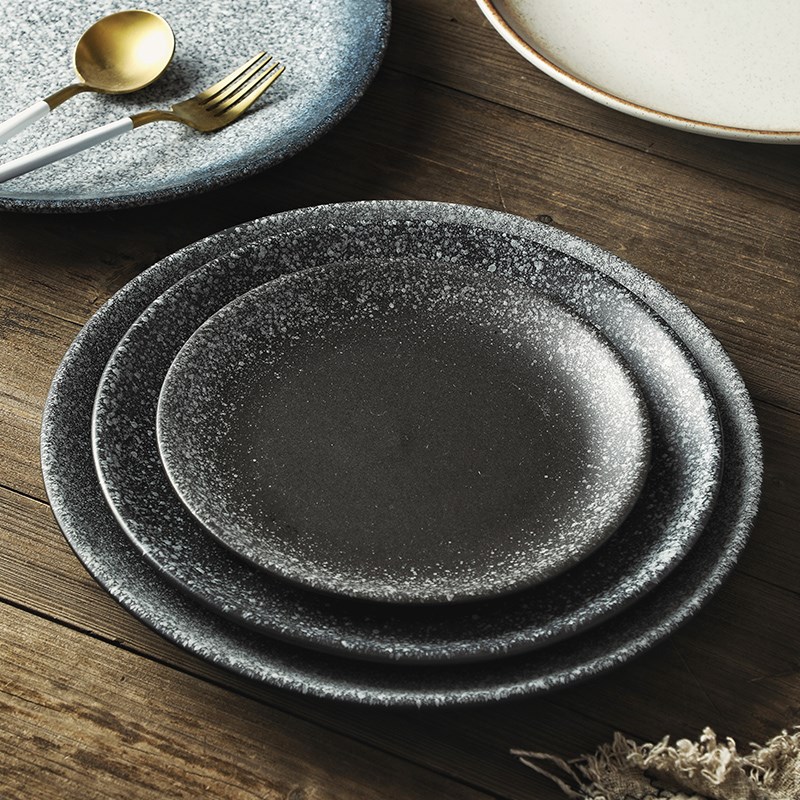 特大号日式浅盘平盘托盘瓷t盘子西餐牛排盘12英寸大盘子餐厅服务