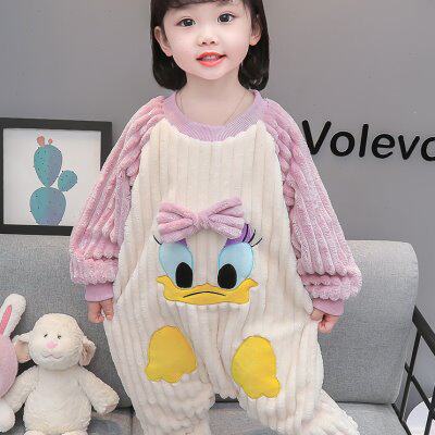英国NextRoad儿童连体睡衣珊瑚绒女宝宝冬季法兰绒爬服婴幼儿睡袋