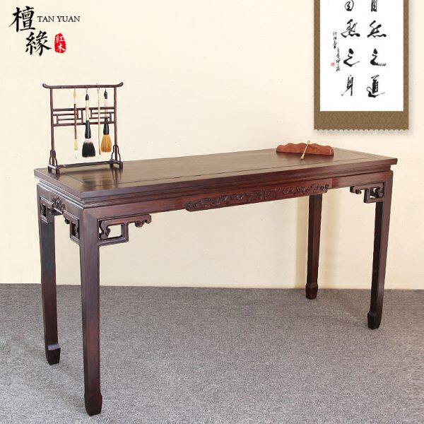 红木家具实木画桌中式仿古办公桌书法桌书桌画案黑枝木桌案古典