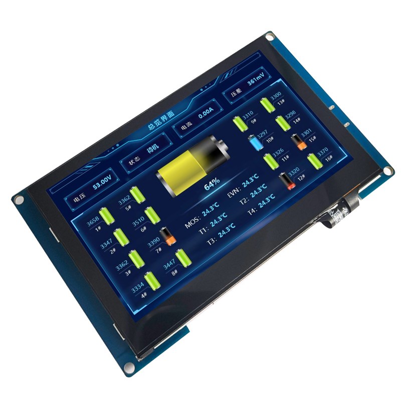 赛航BMS 保护板配件显示屏电流显示板转接板高清触摸屏幕拨码开关