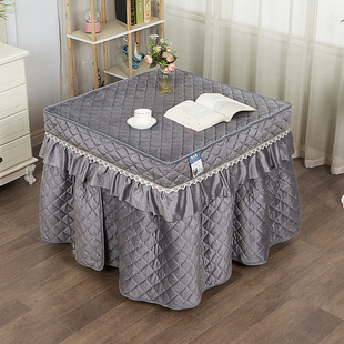意大利绒烤火罩加厚电取暖桌套家用烤火桌子罩套正方形电炉套裙摆