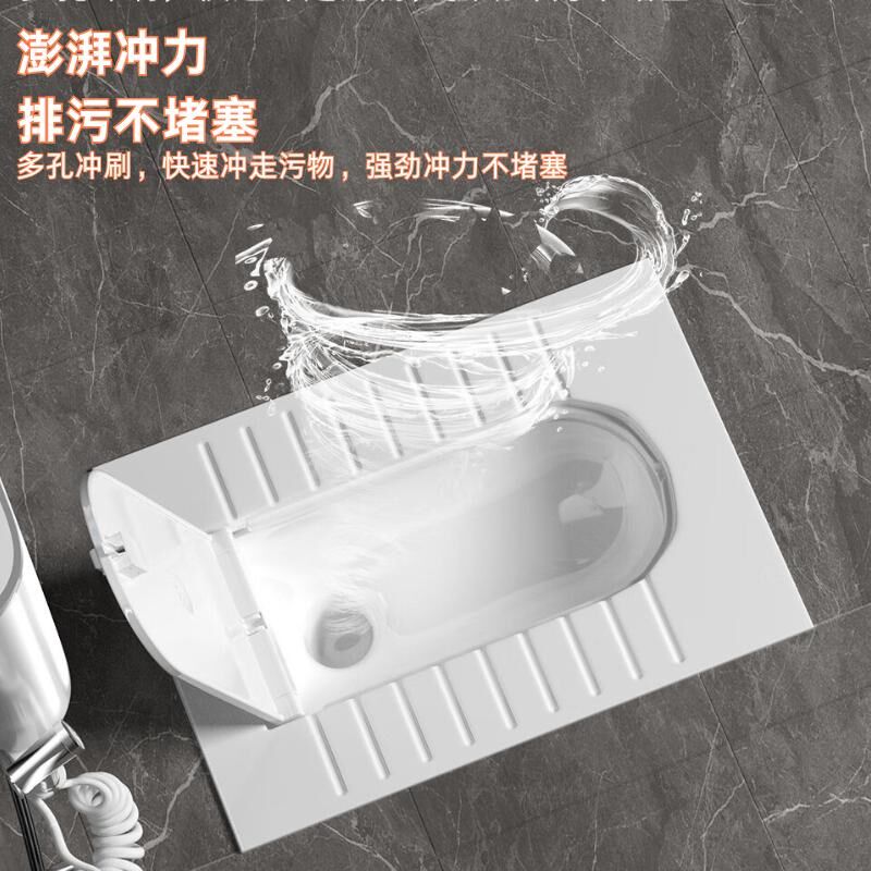 带盖板蹲便器一体翻盖式卫生间蹲厕陶瓷加盖蹲坑式便池家用大便盆