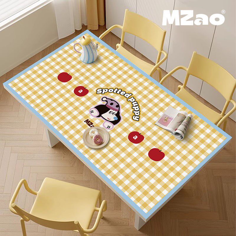可爱小狗免洗皮革餐桌垫化妆桌垫子易清洁防水防油耐脏隔热垫桌布