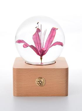 永生花水晶球曼珠沙华彼岸花树脂植物标本小夜灯情人节生日送女友