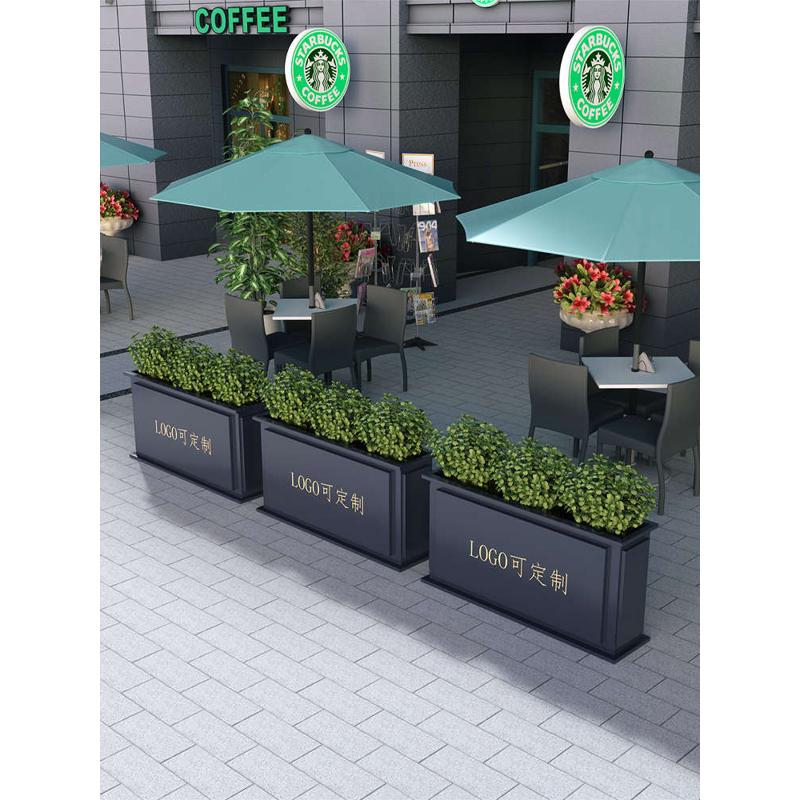 户外花箱铁艺落地室外庭q院花坛围栏商业街售楼部花园花槽隔断组