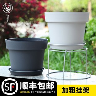 牧狼人花架子阳台悬挂式 花架铁艺栏杆护栏窗台绿萝吊兰花盆架挂架