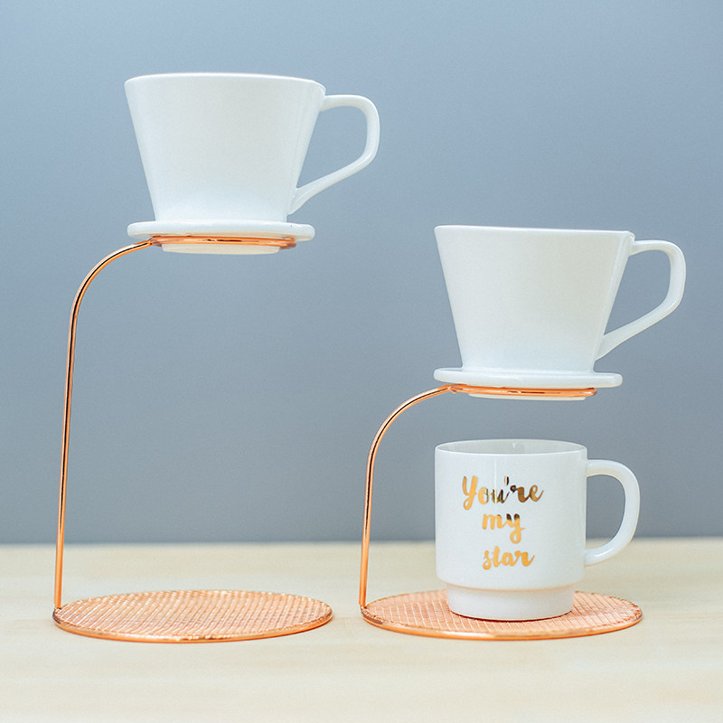 非非手冲咖啡过滤杯支架家用玫瑰金滴漏式咖啡壶咖啡过滤器架子