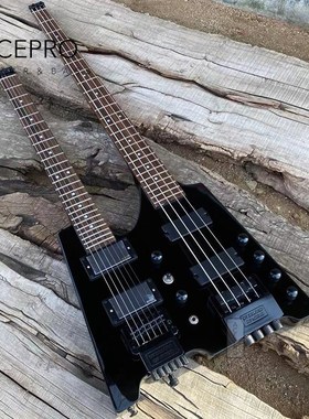 爱艺思/Acepro无头电吉他低音电贝司双头琴黑色封闭拾音器
