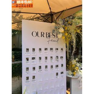 结婚订婚迎宾牌场景布置装饰宴门婚礼用品拍立得照片墙背景墙kt板
