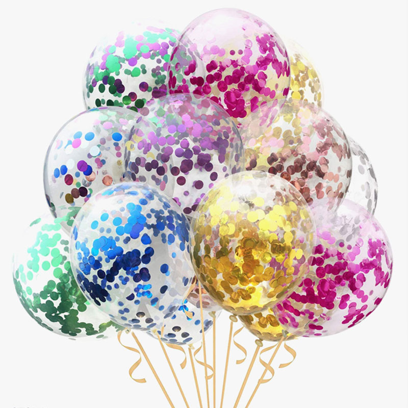 金色银色透明亮片气球装饰生日结婚网红金属告白野U餐汽球蓝色布