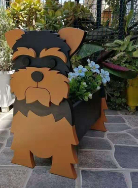 庭院花园阳台摆件摆饰卡通狗斗牛犬花盆花架桌面K插花Dog Planter