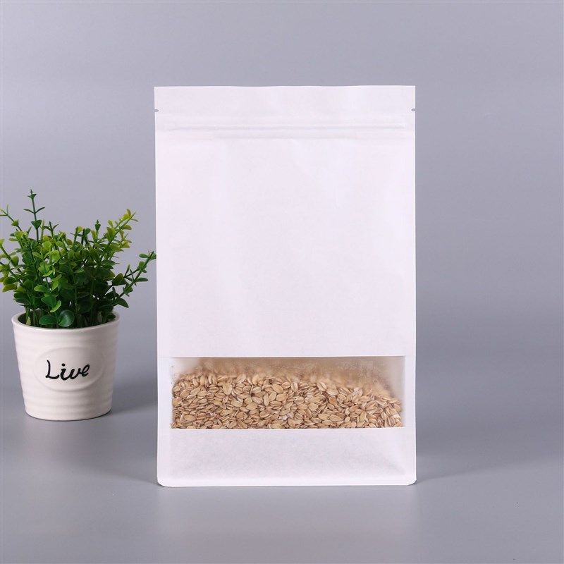 磨砂开窗牛皮纸袋定制八边封食品包装袋茶叶零食密封袋自立自封袋