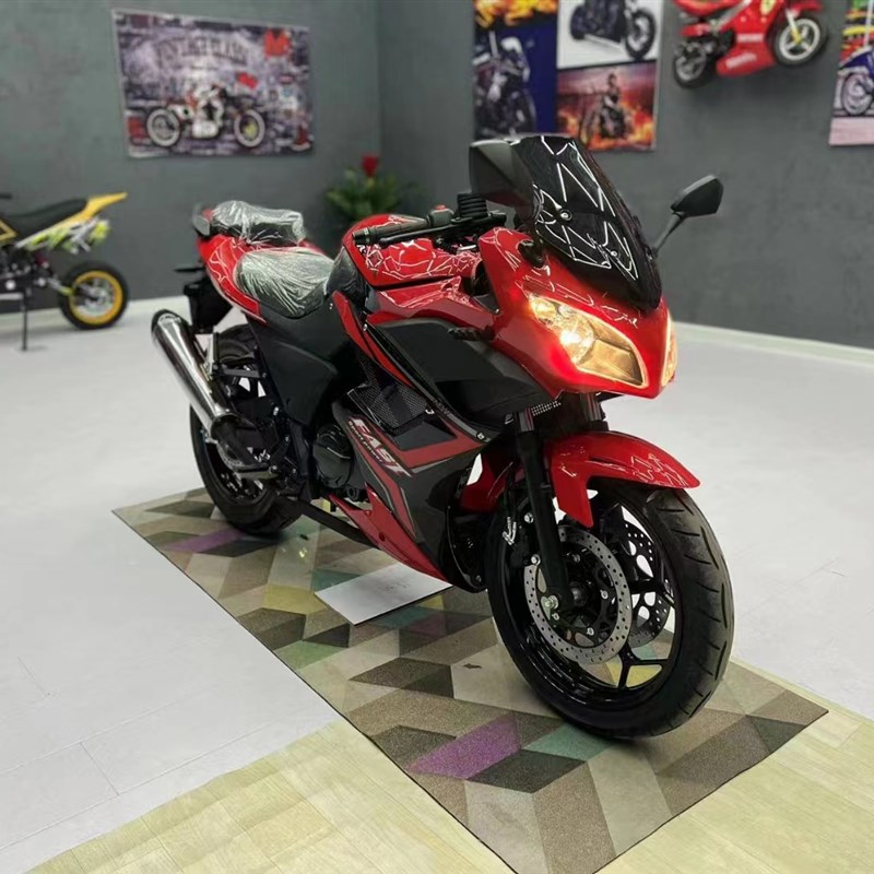 川崎小忍者摩托车国四电喷跑车双缸水冷整车地平线趴赛重机车