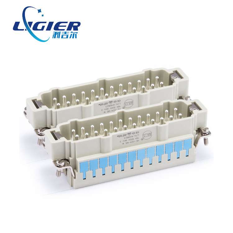 唯恩WAIN HE-024-MS B(25-48)重载连接器 24芯16A 500V矩形连接器