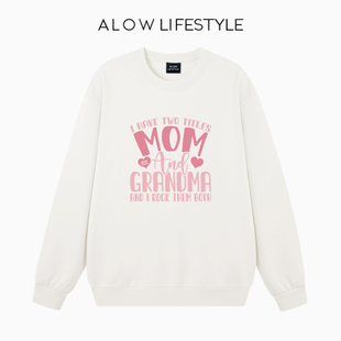 【正品】ALOW LIFESTYLE生活系列 女装2025爆款圆领印花卫衣外套