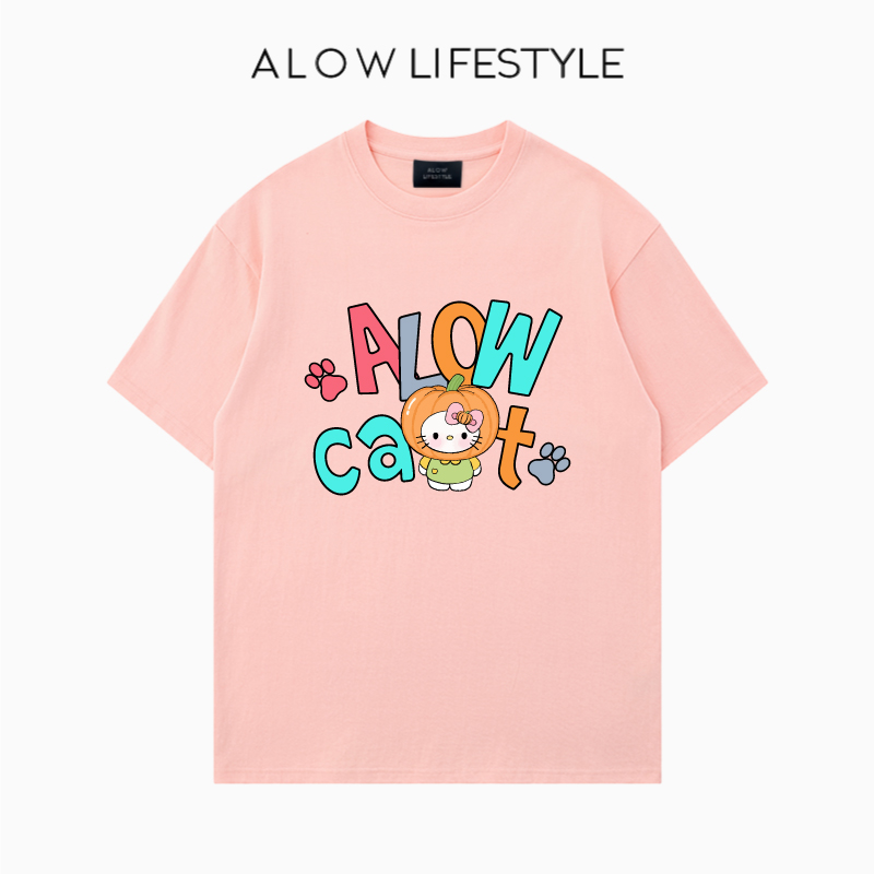 【正品】ALOW LIFESTYLE生活系列 女装手绘卡通 宽松纯棉短袖t恤