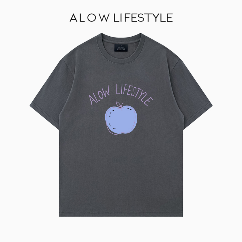 【正品】ALOW LIFESTYLE生活系列 女装手绘苹果 宽松纯棉短袖t恤