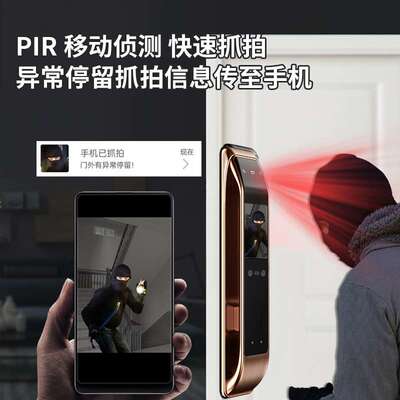 人脸识别智能锁掌纹卡密码门内可视异常抓拍全自动家用电子指纹锁