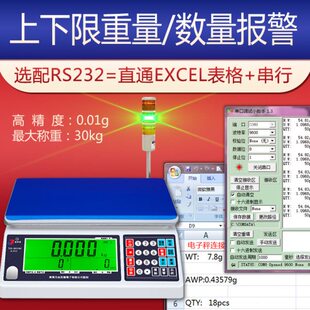 ERP电子秤RS232Excel表格存储三路输出PLC工业设备桌面电子称天平