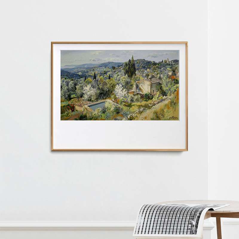 普罗旺斯 现代轻奢风景装饰画小幅客厅玄关壁画书房卧室床头挂画图片