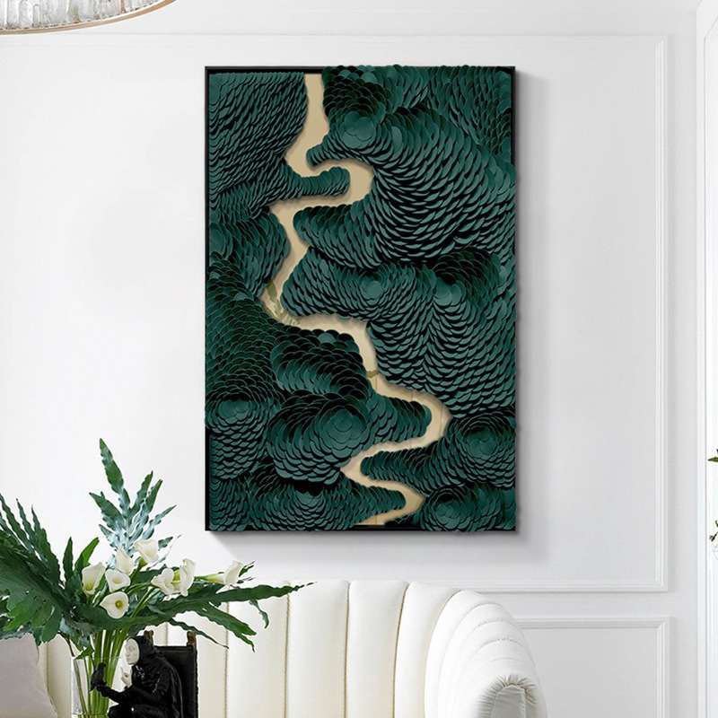3D立体艺术画法式挂画奶油风样板间装饰画入户玄关画皮雕壁画轻奢图片