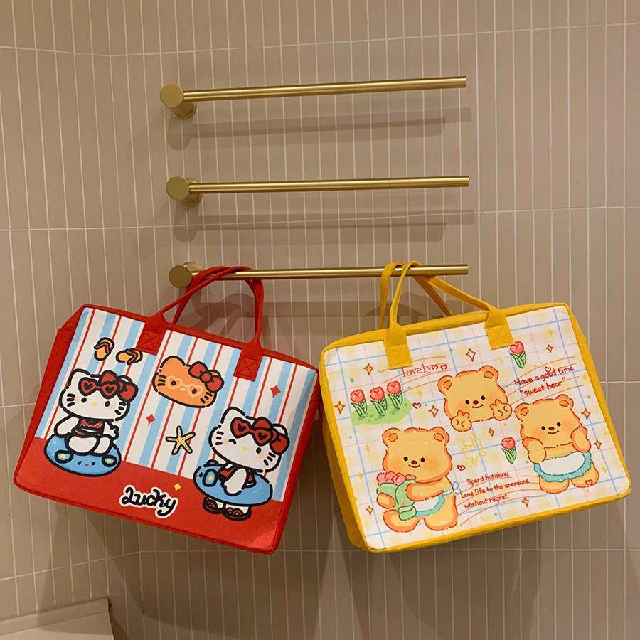 卡通毛毡旅行包收纳收纳袋大容量卡通可爱外出行李包拉杆箱可套,收纳整理,包包收纳袋,淘宝优惠券,粉丝福利购,淘宝优惠卷