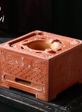 铜文宋代大方炉双层红土小炉闽西分像炉功夫茶炉炭炉炭炉
