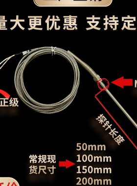 WRN-187K/E/PT100型 固定M8螺纹式探针式高温线铠装热电偶WZP-187