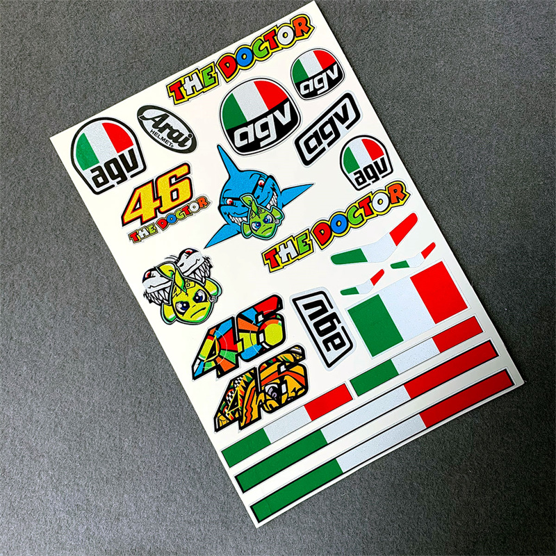 AGV ossi罗西头盔贴纸46号贴纸防水反光贴花改装赛车贴