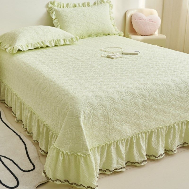 韩式泡泡纱花边床盖款夏被四件套可机水洗薄款夏凉被空调被子单人,床上用品,化纤被,淘宝优惠券,粉丝福利购,淘宝优惠卷