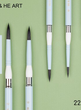 尖头灰松鼠毛混毛便携旅行笔细节勾线上色慕和水彩画笔蓝色221R