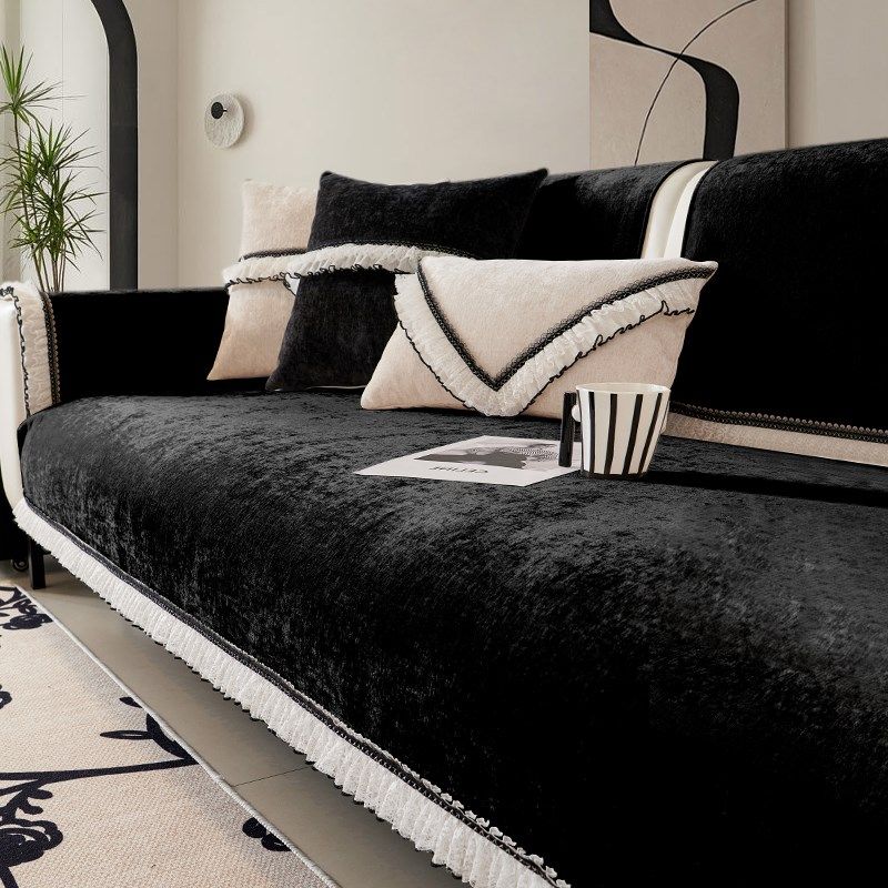 法式奶油风沙发垫子雪尼尔四季通用高级感防滑沙发套罩巾新款2024,居家布艺,沙发垫,淘宝优惠券,粉丝福利购,淘宝优惠卷