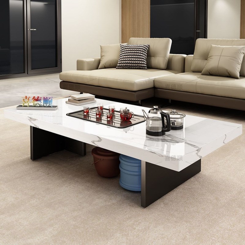 现代简约家用客厅泡茶烧水壶全自动一体岩板茶几桌意式极简小茶台