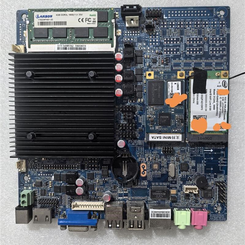 ITX-J1800TC-11.F2收银工控广告机低功耗12V供电主板实物图带128G
