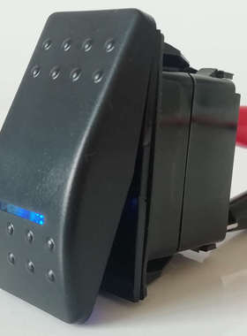 改装汽车开关12V自覆位按钮带灯红色蓝船型翘班游艇客车用24V电