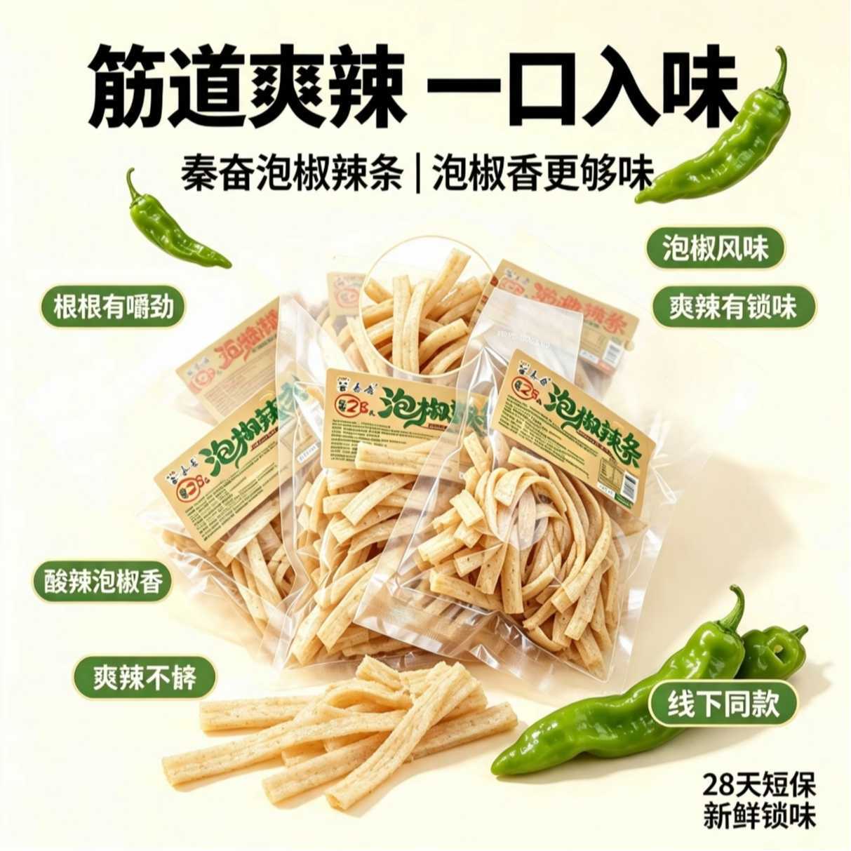 泡椒辣条五香味酸辣味零食品湖南