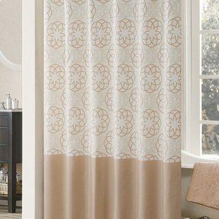 欧式 浴帘特惠典雅卫生间简约涤纶布加厚防水防霉浴室沐窗帘隔断帘