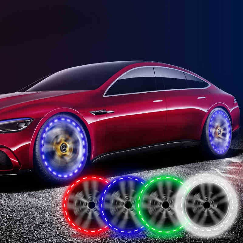 汽车太阳能轮胎气门嘴灯 摩托灯 轮毂装饰灯 爆闪灯七彩