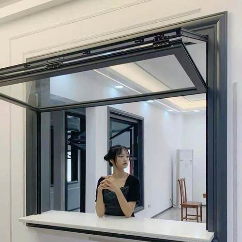 新款上下折叠窗定制铝合金全开 窗随意停网红店奶茶咖啡店面提升