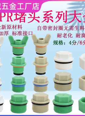 水管堵漏垫片 4分ppr塑料外丝堵头塑胶外牙堵头塑料塞头水管堵头