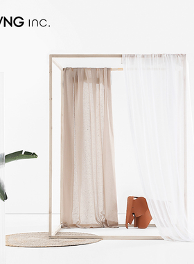 LIVING inc棉麻纱系列 半遮光白色纱窗纱透光不透人客厅纱帘窗纱