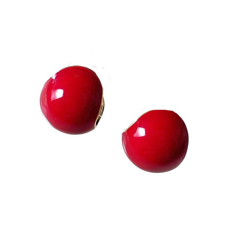 2022年新款相思红豆p两戴耳环潮气质红色轻奢高级耳钉时尚耳饰耳