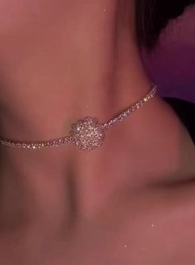 莲花水晶戒指星光百m花开口戒可调节白莲花朵百合花活口戒指轻奢