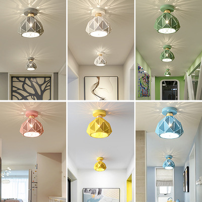 现代简约过道吸顶灯北欧创意个性入户走廊玄关天花吊顶嵌入式筒灯