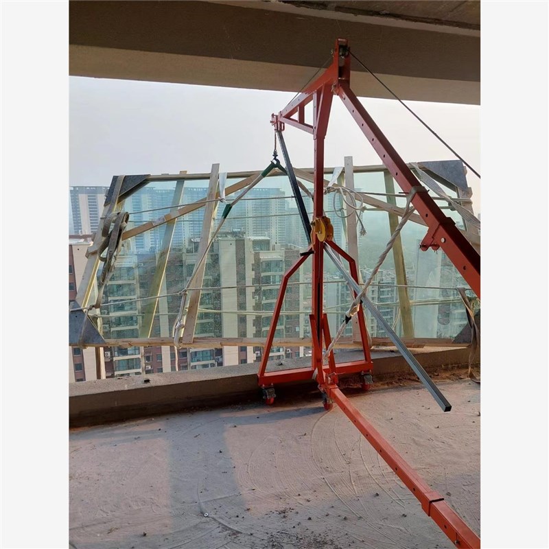 双电机室内外移动直臂斜臂吊门窗玻璃吊机家用小型升W降起重吊装