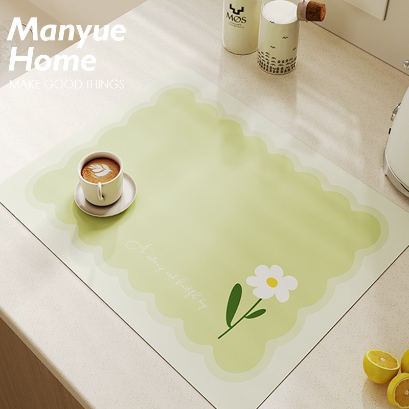 蔓越家 北欧清新insq沥水垫厨房餐垫速干垫洗手台碗筷控水吸水垫