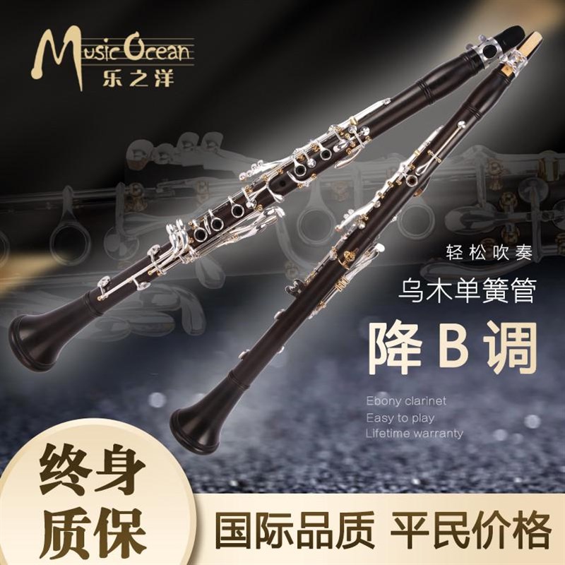 乐之洋单簧管乐器c调黑管高x音初学考级演奏闭盖双簧管送哨片笛头