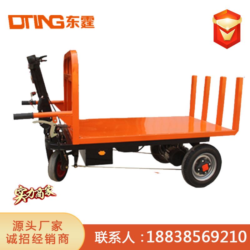 新型工地电动拉i砖车可进电梯加气块搬运车手推平板车工程车拉水