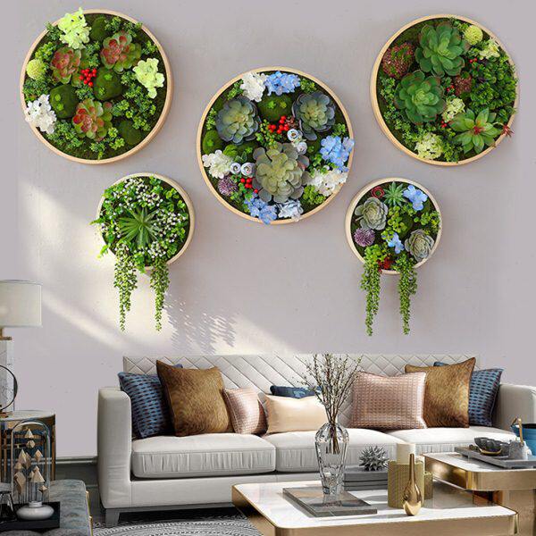 圆形装饰品绿植框壁挂花阳台挂件挂墙植物墙面装饰简约卧室田园风