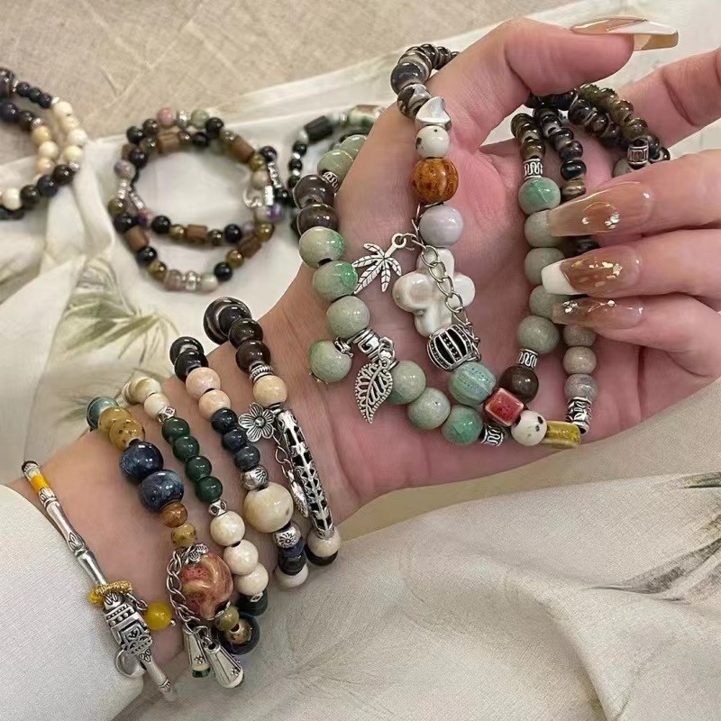 傣族云南民族手链j男女闺蜜情侣手饰配饰旅游多层叠戴珠子西双版